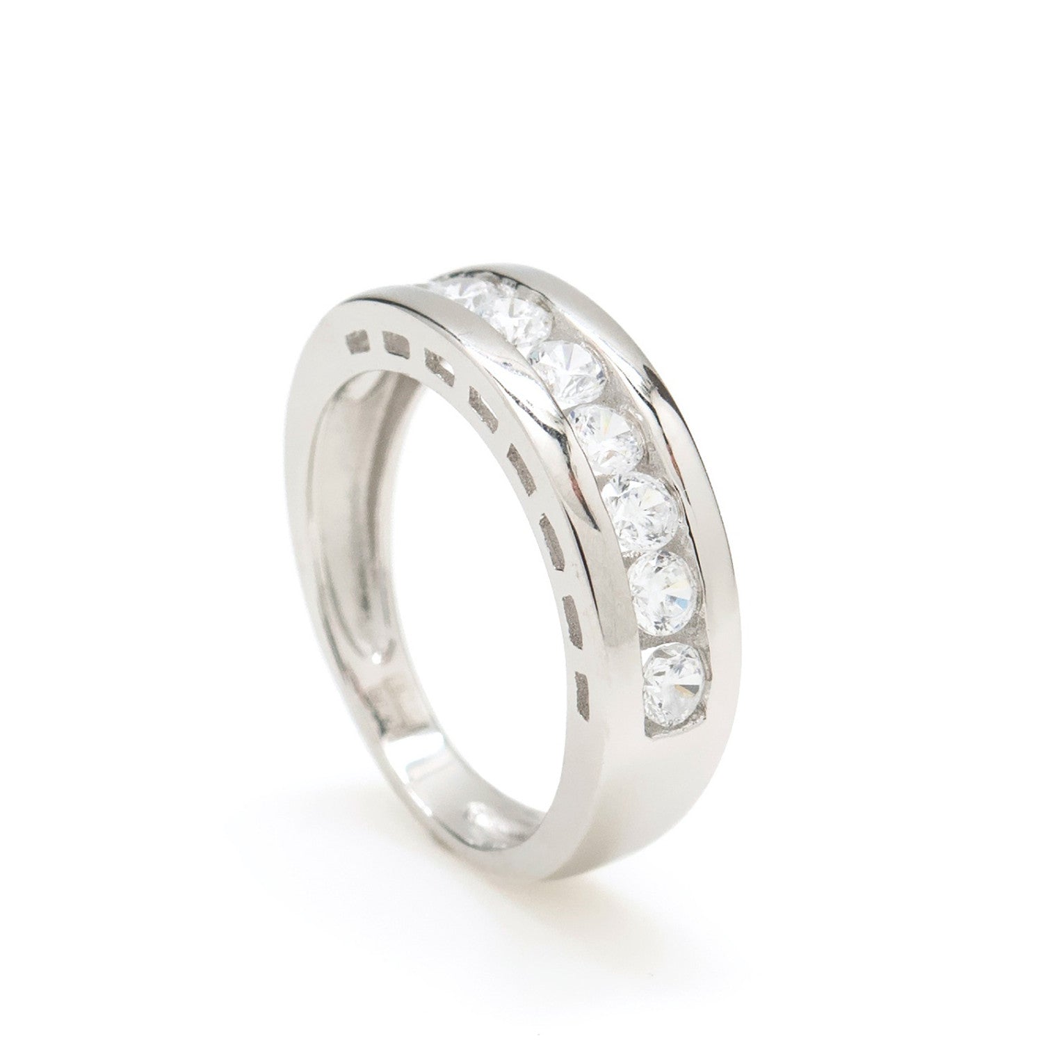 Anillos circonitas y cuarzos adamantinos plata lisa