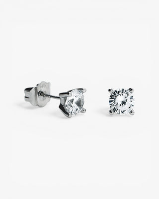 Petites boucles d'oreilles à motif géométrique en argent massif