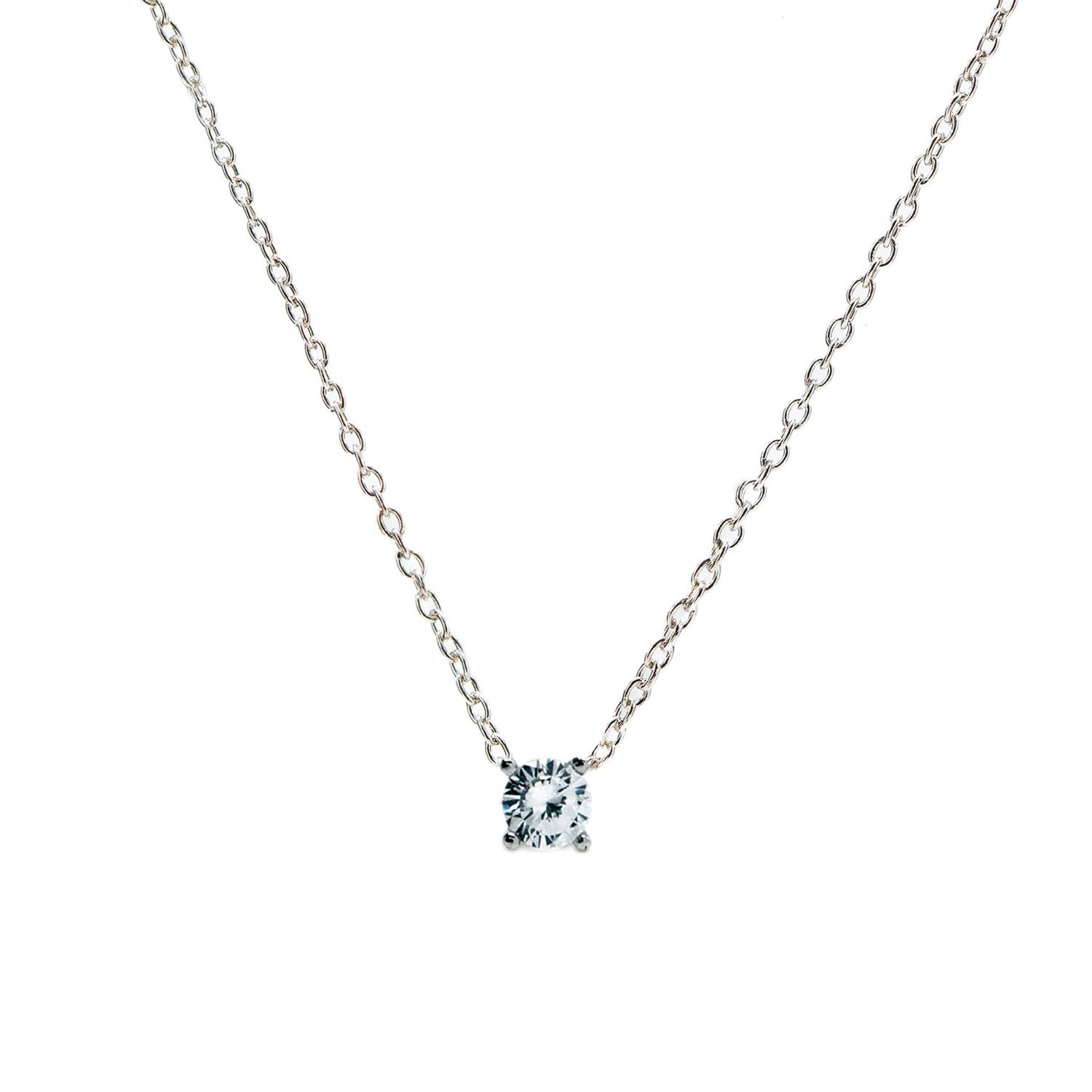 pendentifs petits avec zircon et argent lisse