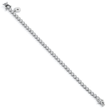 Silver riviere bracelets with round cubic zirconia