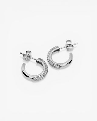 Pendientes aro con circonitas blancas modelo pequeño