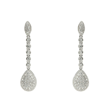 Pendientes novia swarovski de plata diseño colgante con circonita