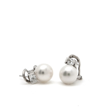 Boucles d'oreilles « Toi et moi » avec perle et quartz adamantium