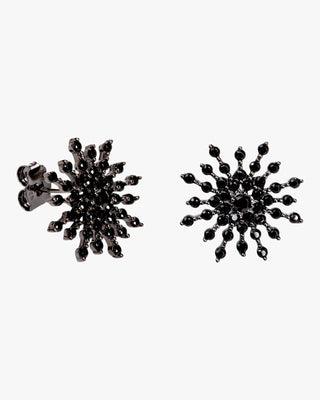Pendientes originales diseño estrella con circonitas negras