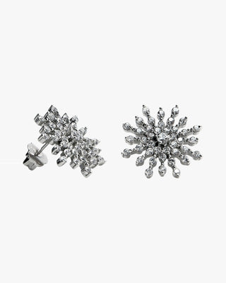 Pendientes originales diseño estrella con circonitas de plata