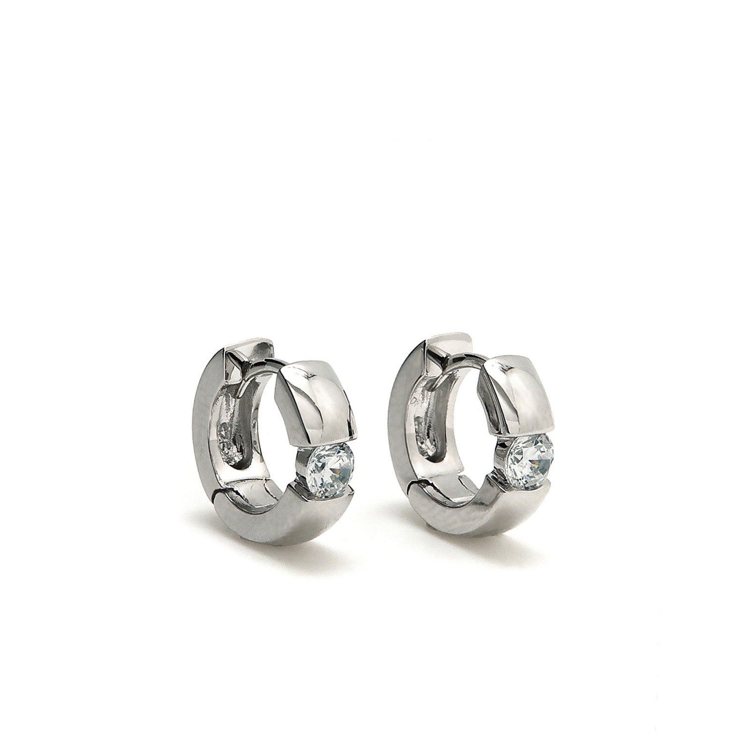 Pendientes aros pequeños diseño de cierre catalán y circonita