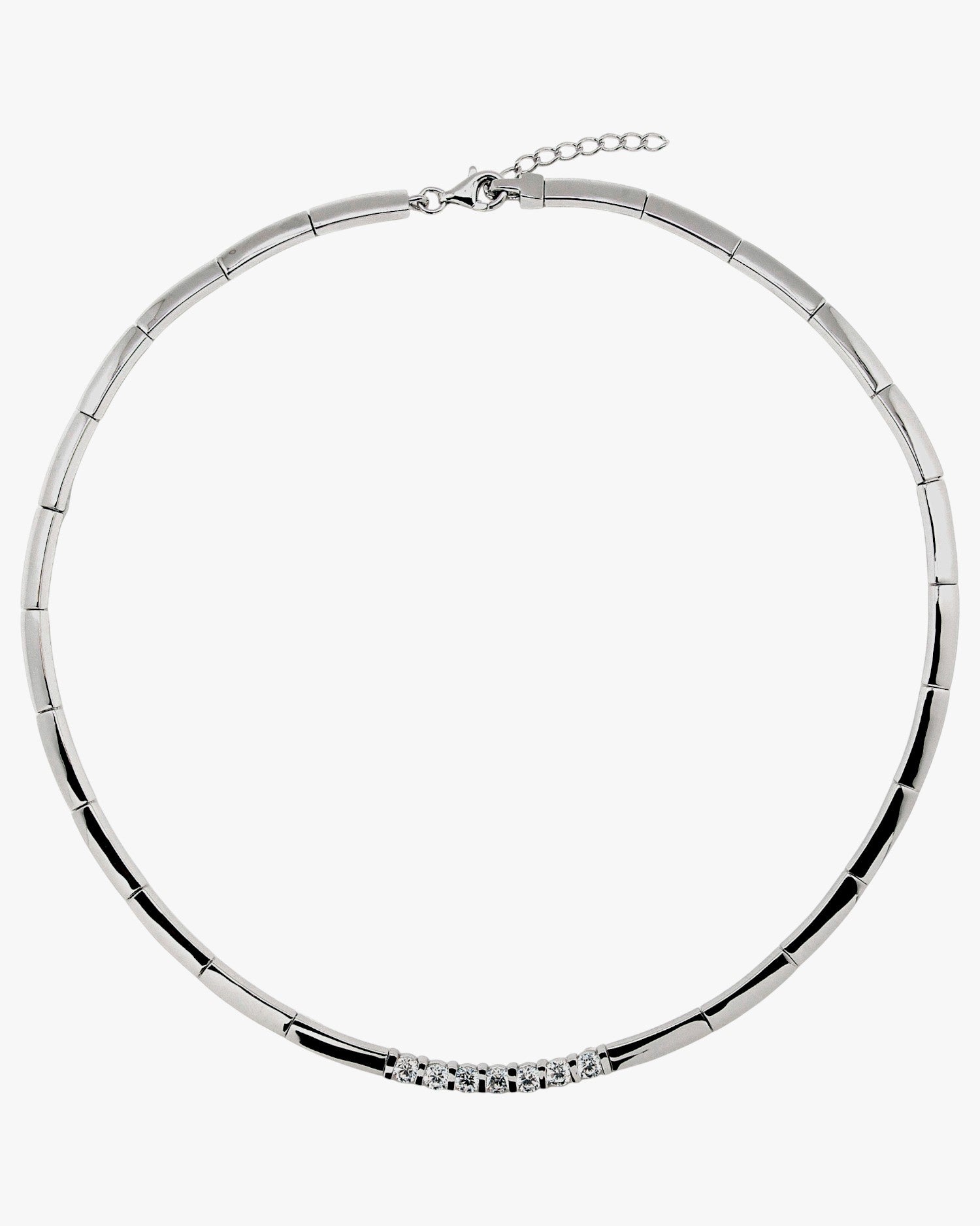 Collares fiesta de plata marco de circonita central