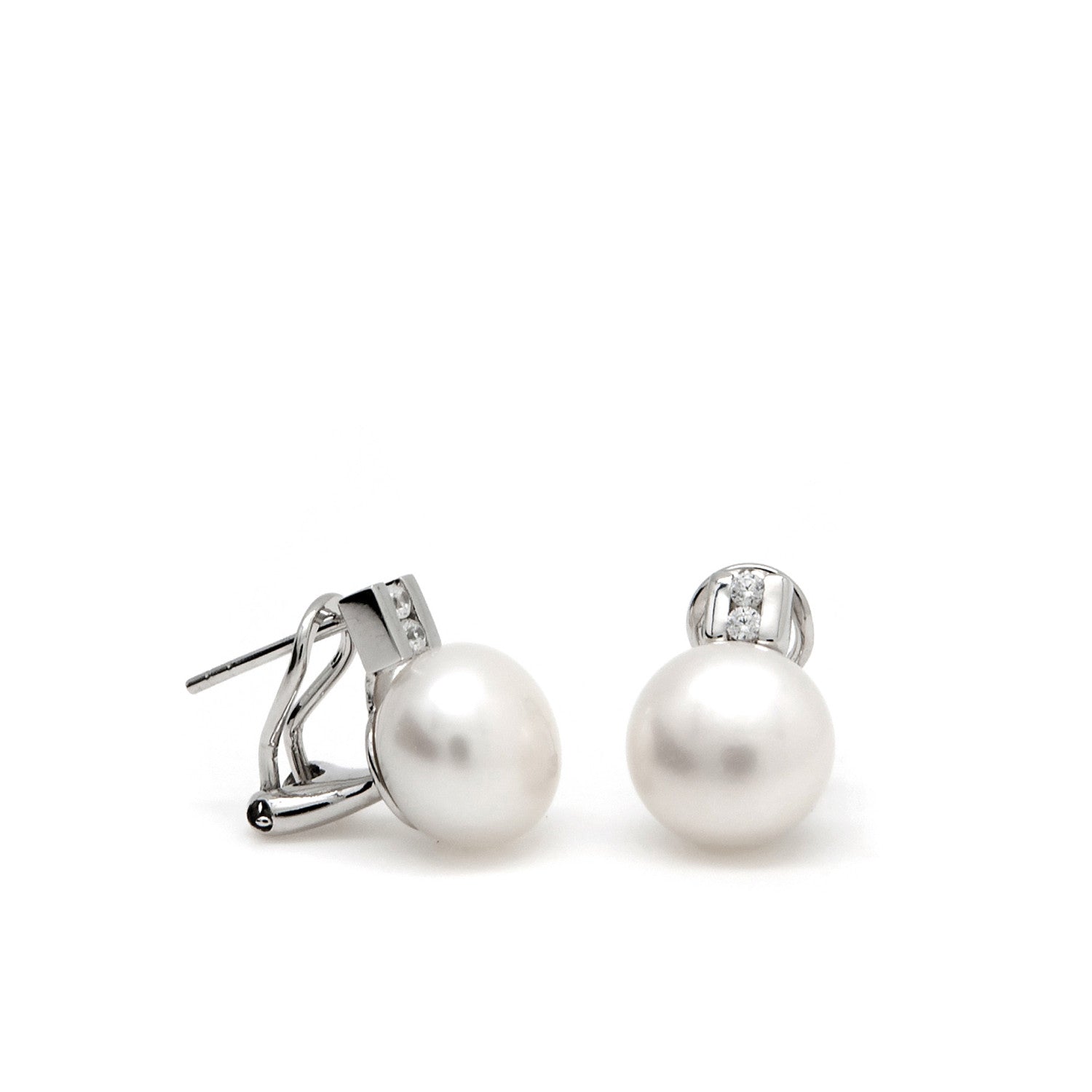 Pendientes tu y yo con perla y motivo de circonita