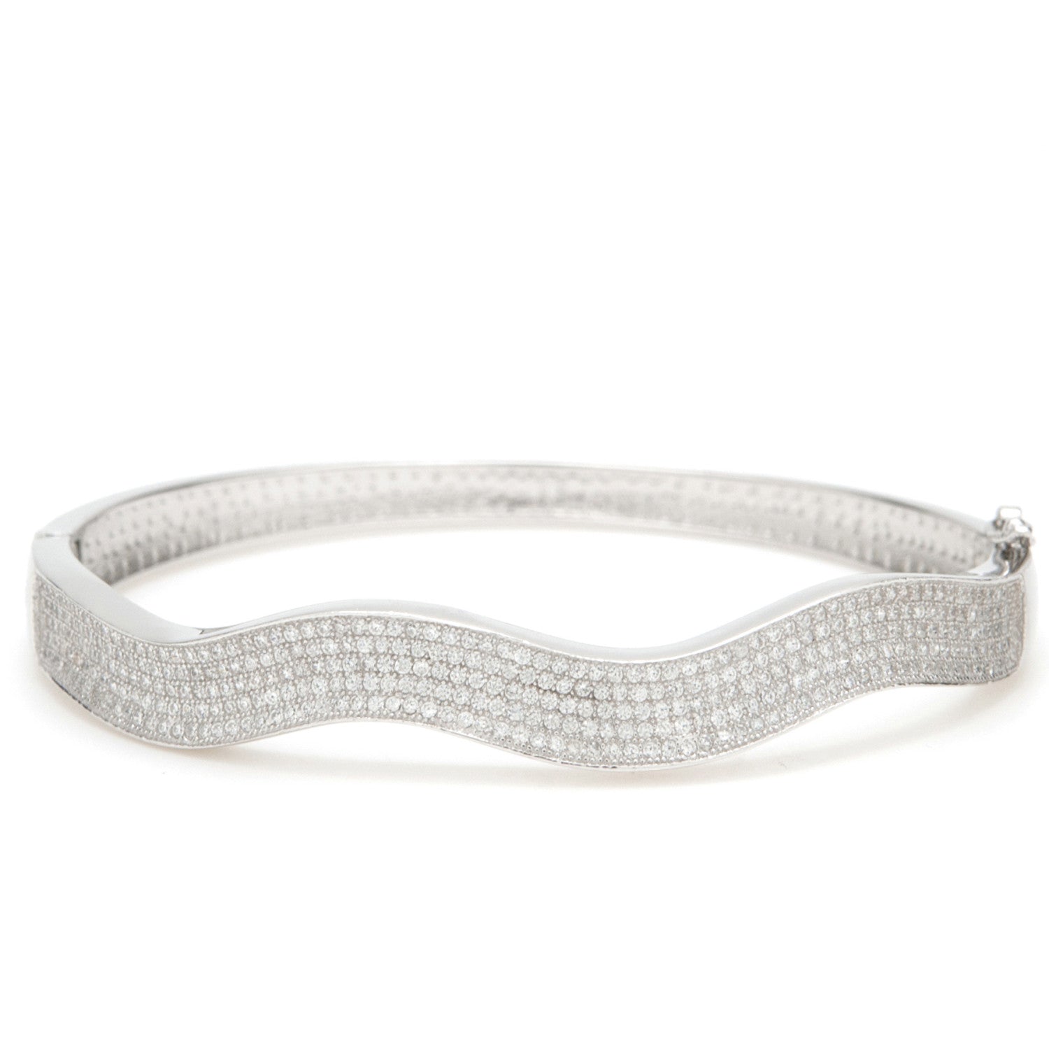 Pulsera esclava curvilínea con seis carriles de circonita