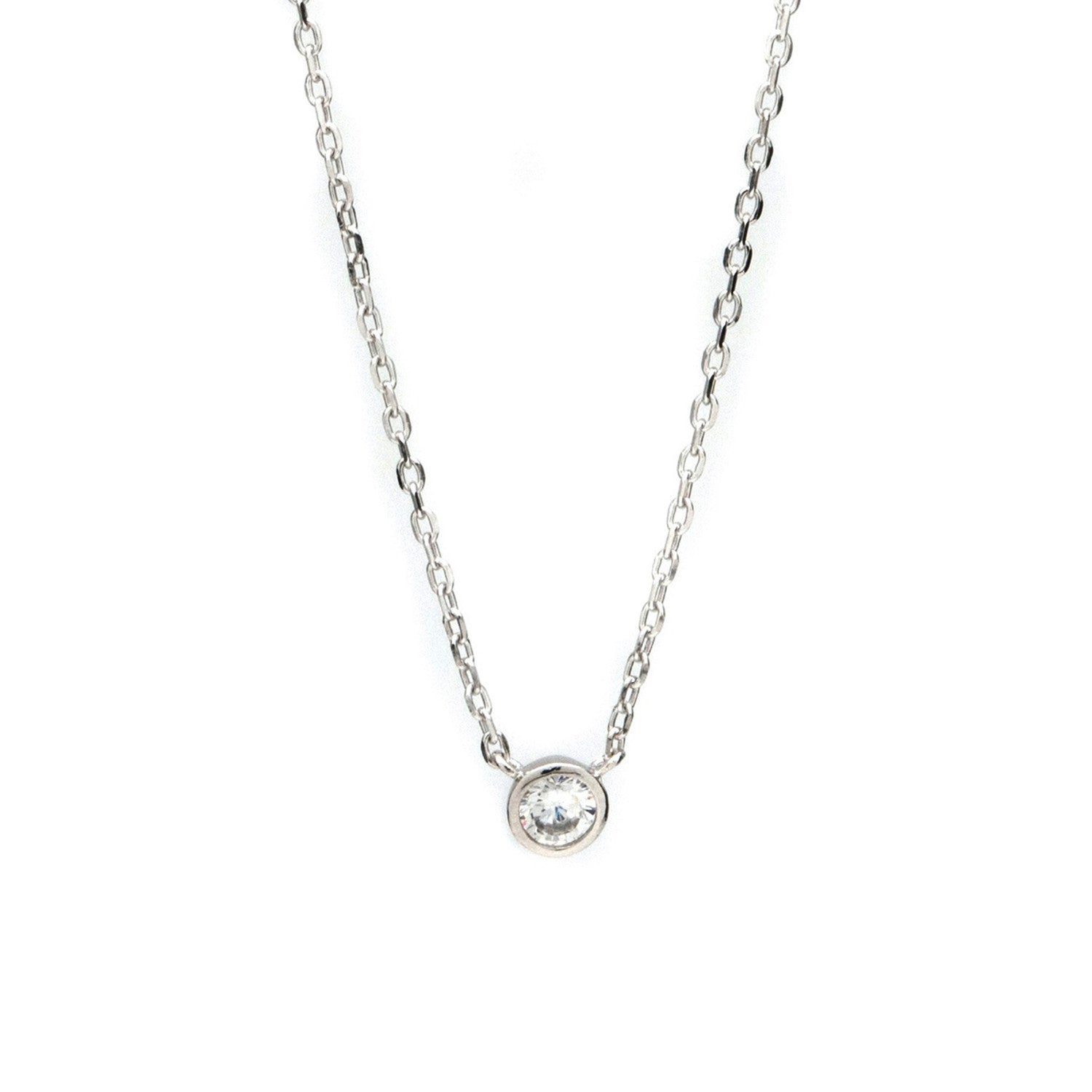 pendentifs petits design de zircon et argent lisse