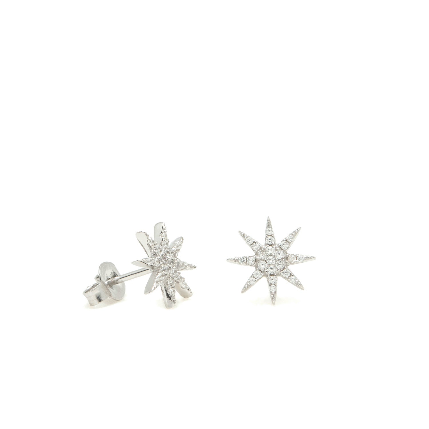 petits boucles d'oreilles brillants avec étoile polaire