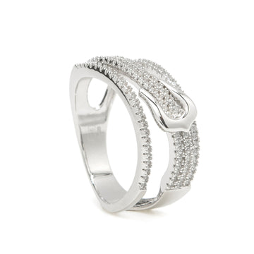 Bagues en zircone avec boucle, plusieurs rangées