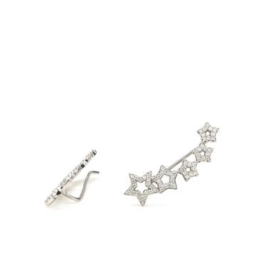 Pendientes trepadores de plata diseño estrellas con circonitas