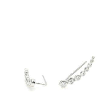 Pendientes trepadores de plata diseño circonitas brillantes crecientes