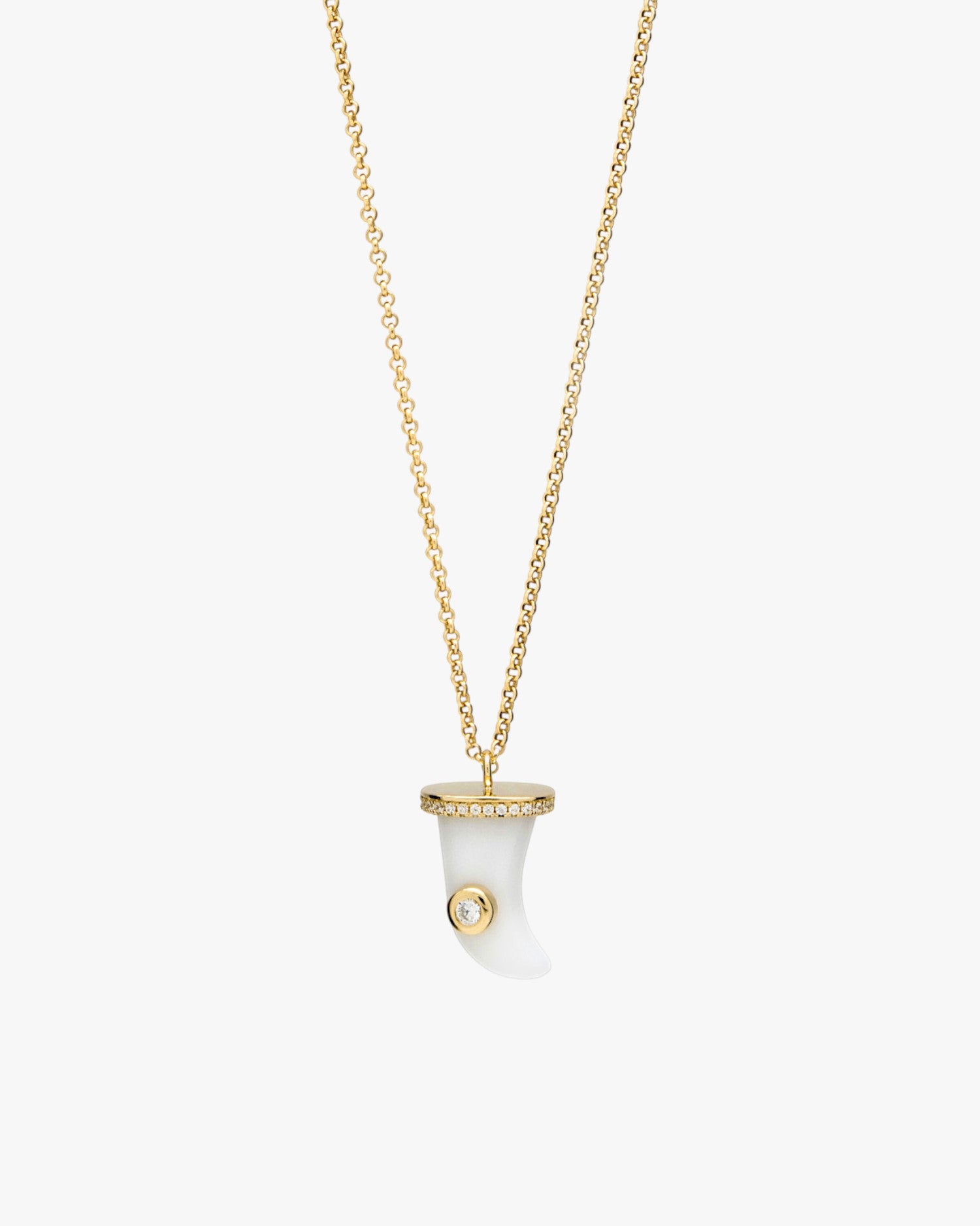 Collares plata originales diseño horn con circonita