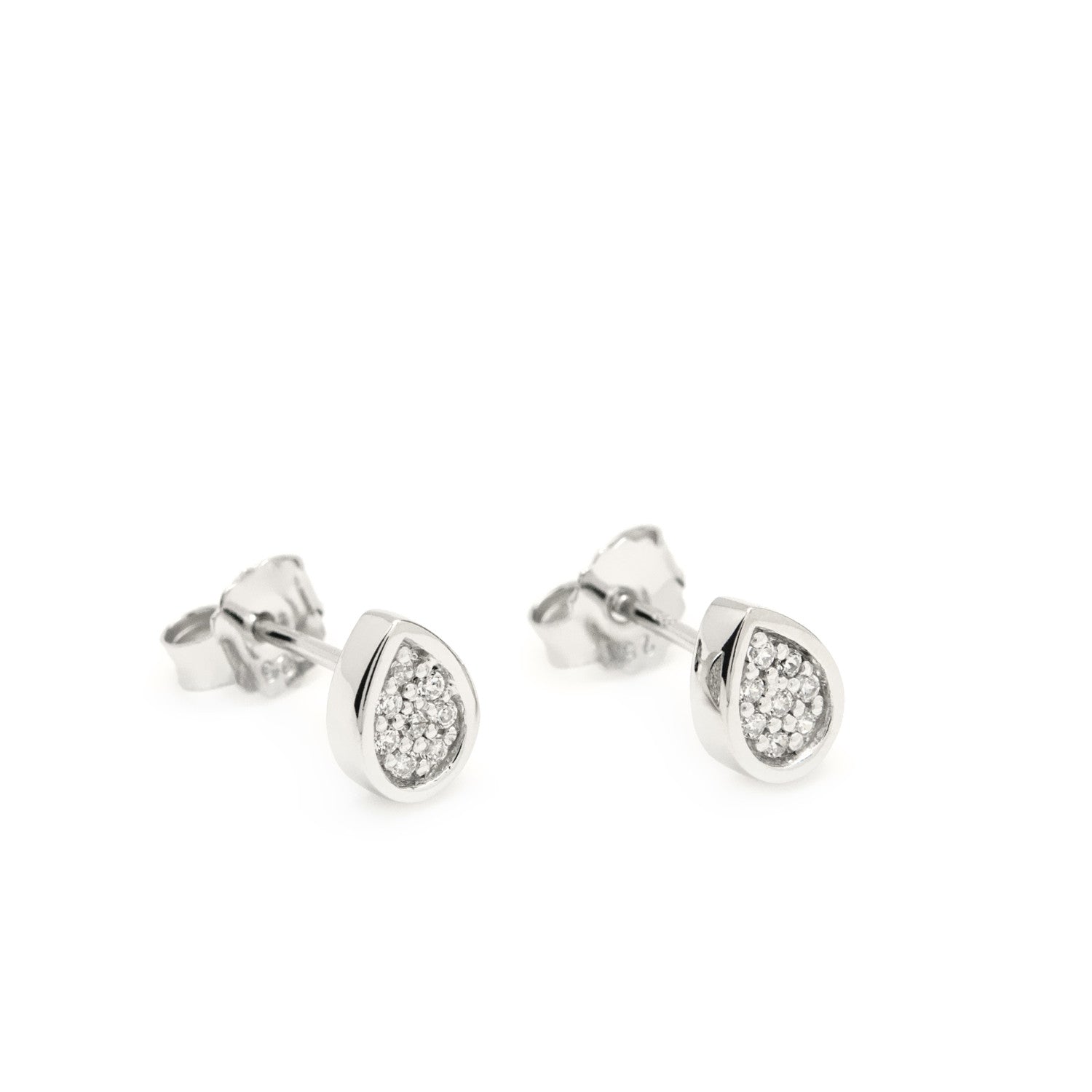 Pendientes pequeños de plata brillantes plata motivo gota