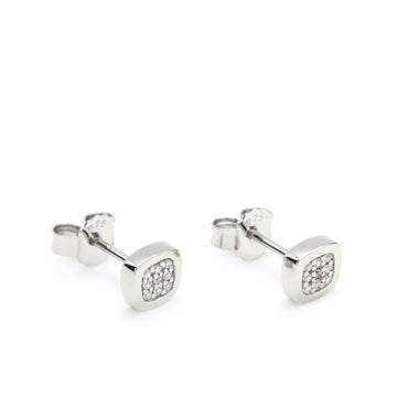 Pendientes pequeños brillantes de diseño cuadrado