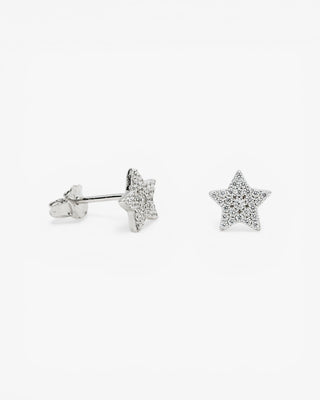 Petites boucles d'oreilles étincelantes ornées d'un motif d'étoile et de zirconiums cubiques