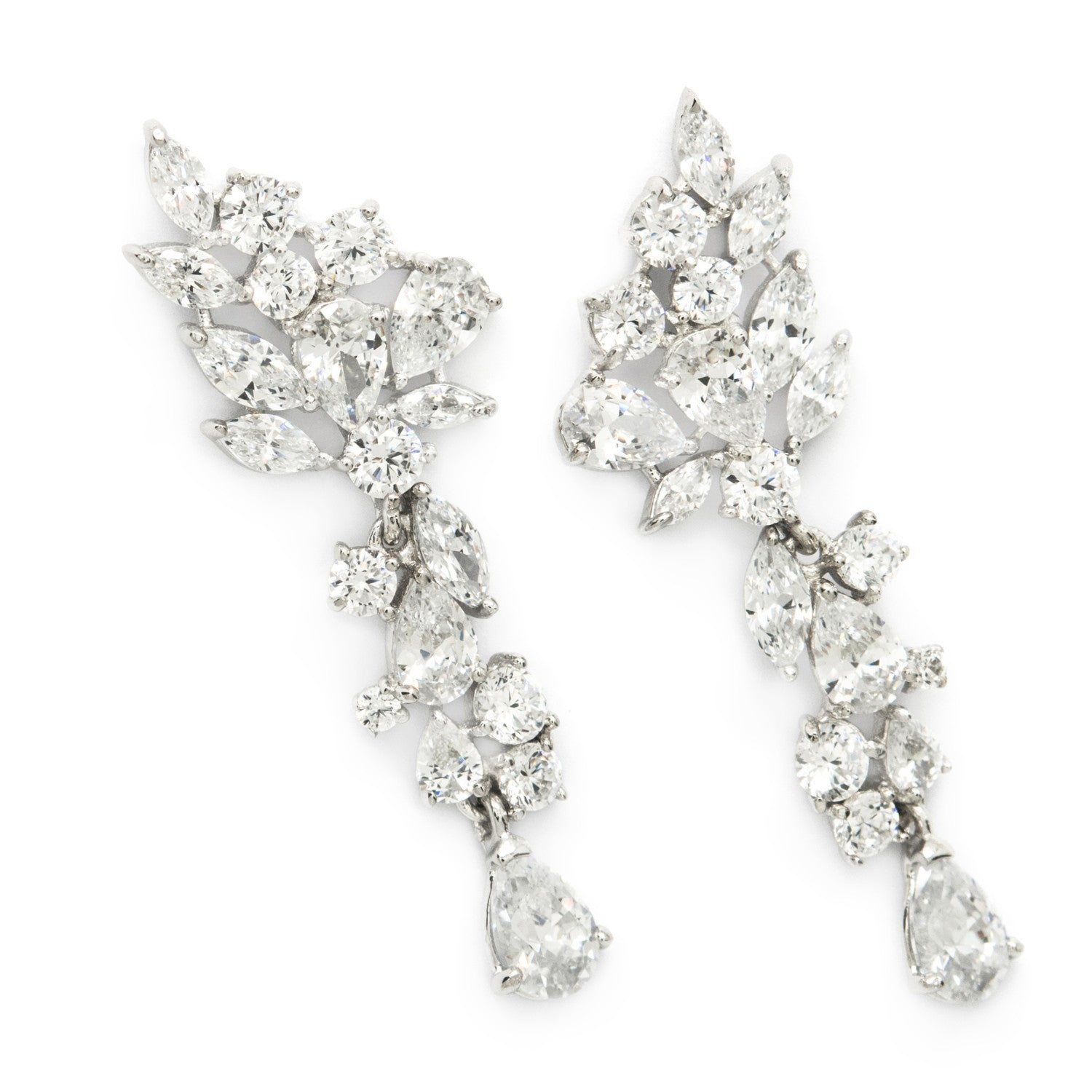 Pendientes novia plata y circonitas con distintas tallas