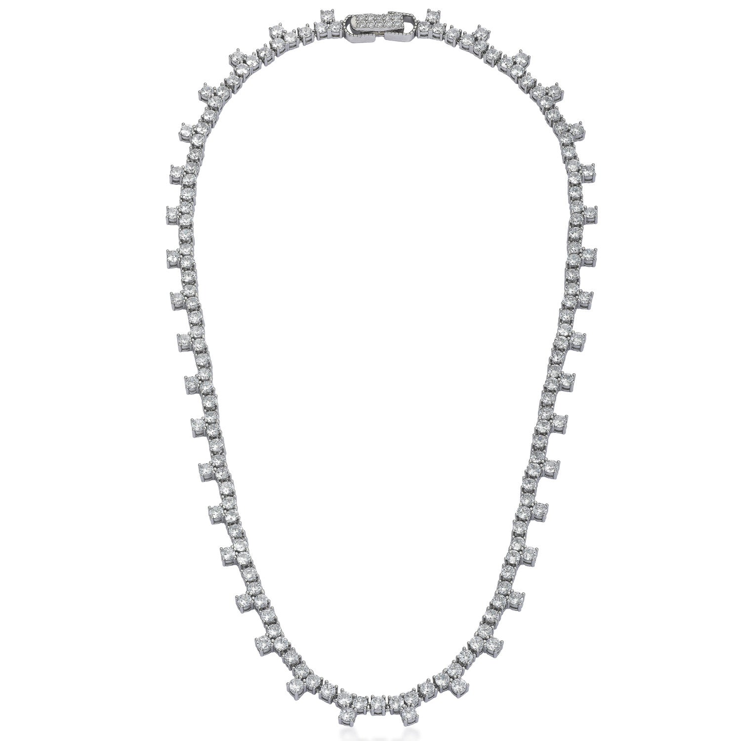 Collares fiesta en plata estilo novia con circonitas