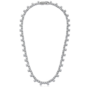 Collares fiesta en plata estilo novia con circonitas
