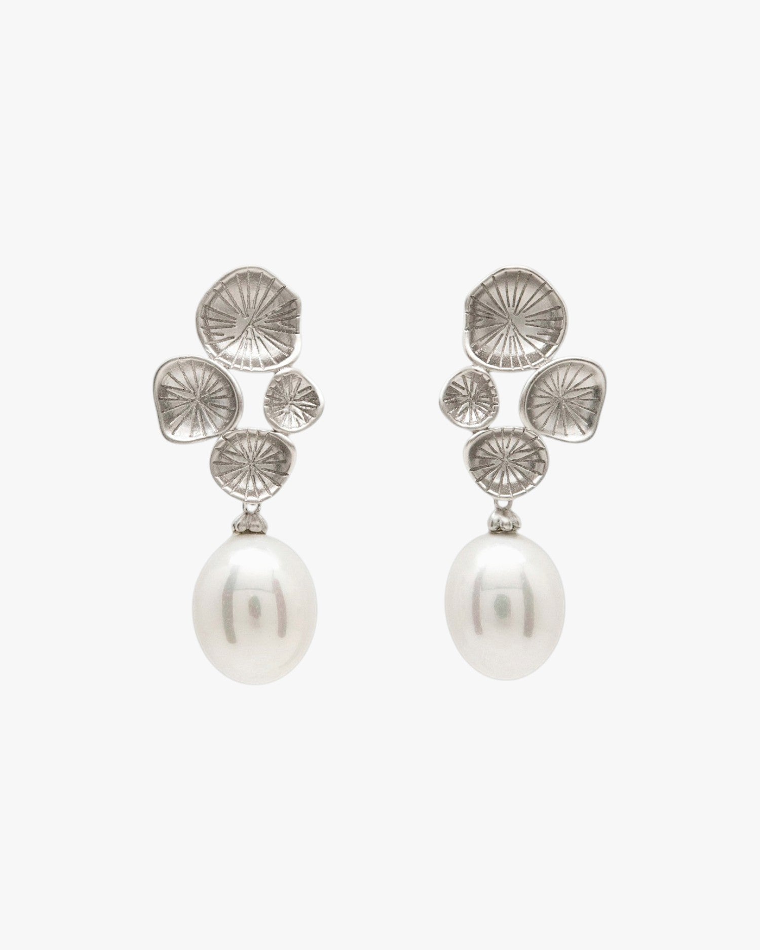Pendientes perla colgante diseño seta con perla