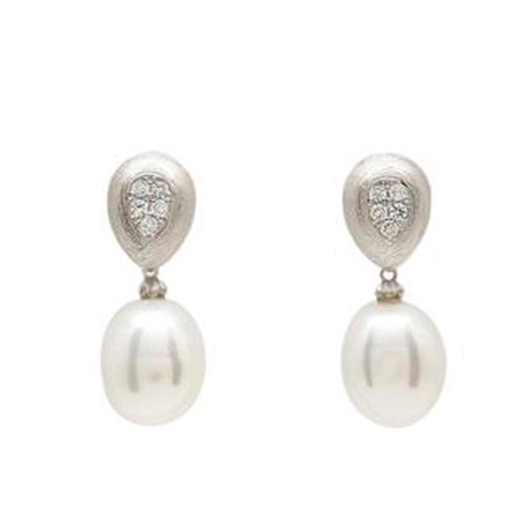 Pendientes perla colgante con motivo