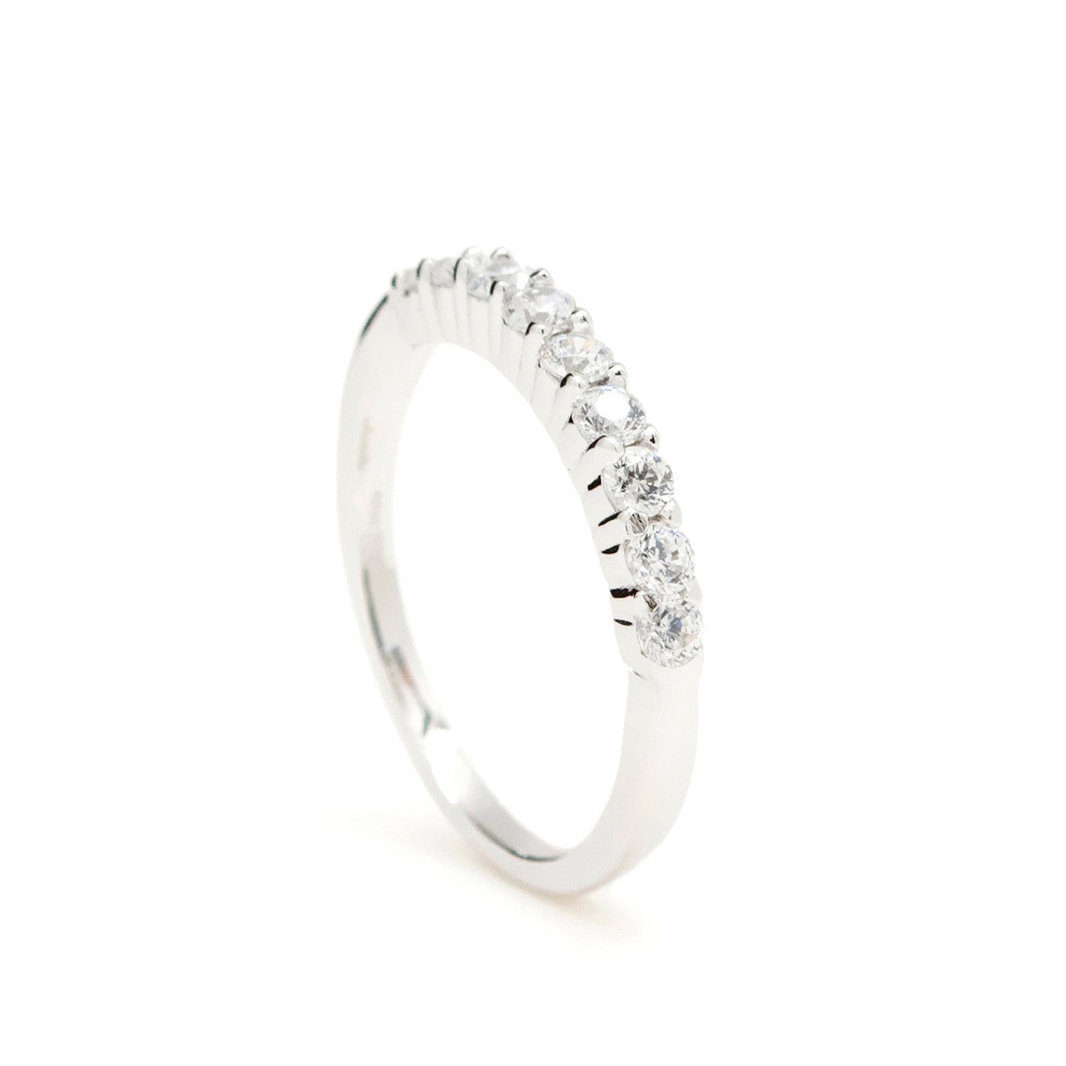 Anillos finos de plata con circonita blanca básico