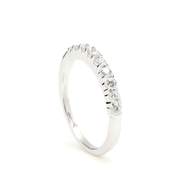 Anillos finos de plata con circonita blanca básico