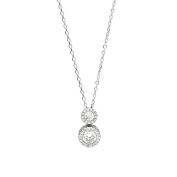 Colgante brillante de plata con doble diseño de circonitas