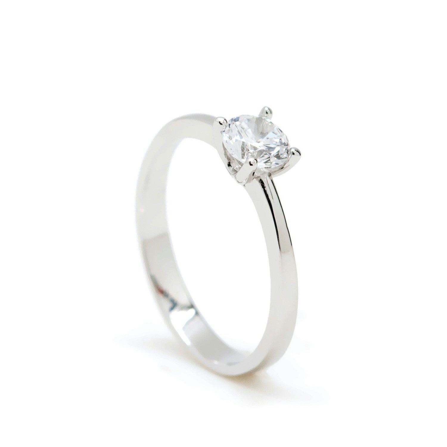 bague solitaire design de quartz adamantine central