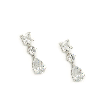 Pendientes de novia pequeños clásicos con garras