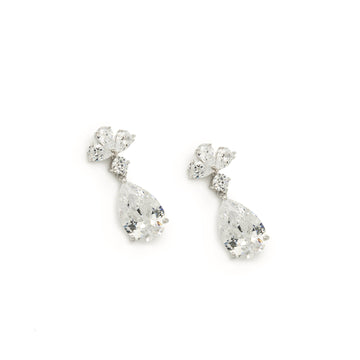 Pendientes de novia pequeños diseño lágrima y circonita