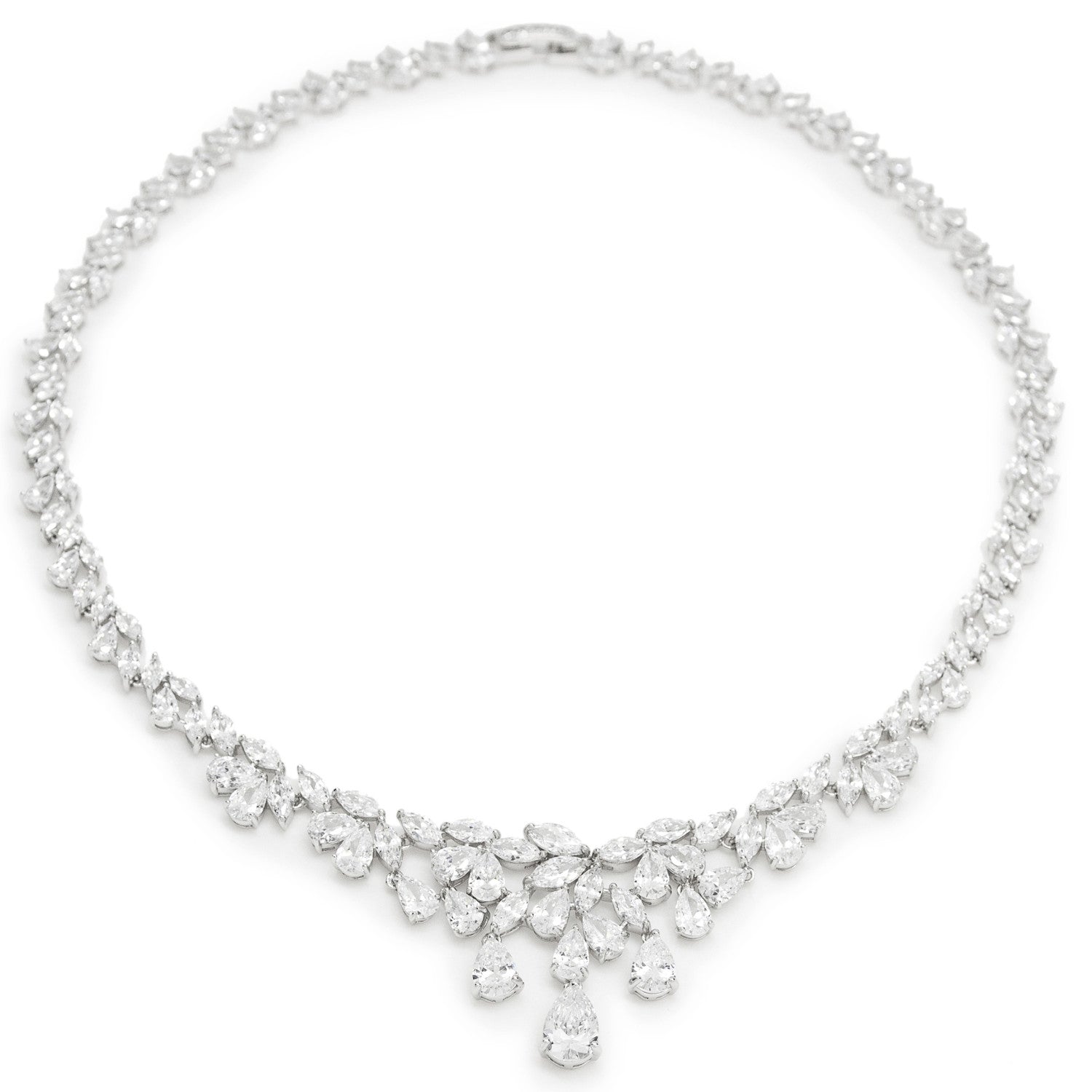 Collares fiesta en plata diseño rígido floral