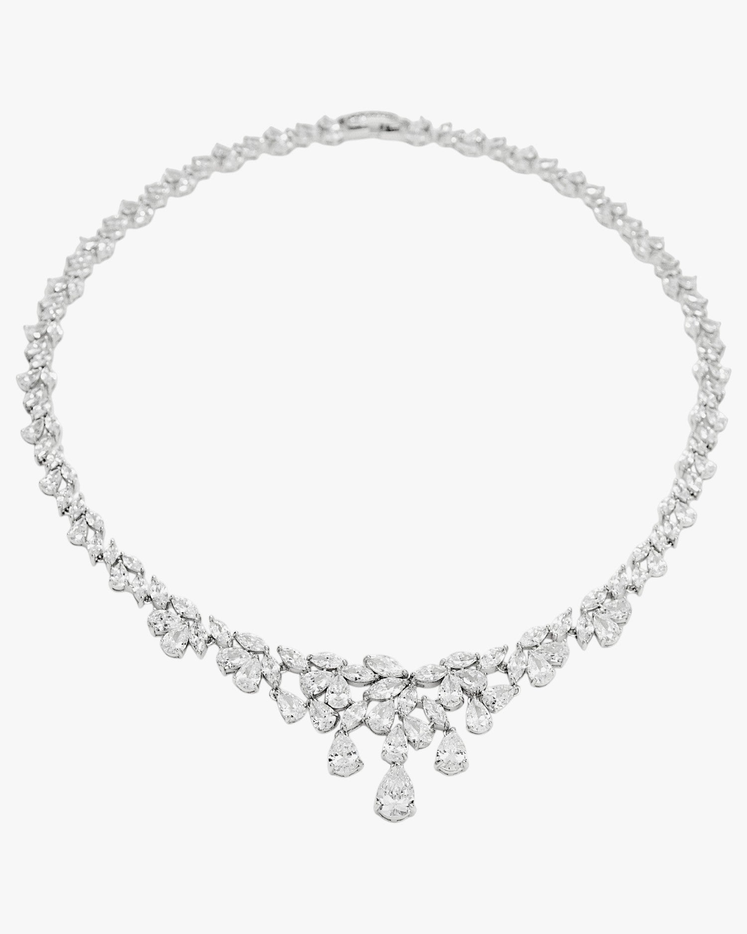 Collares fiesta en plata diseño rígido floral