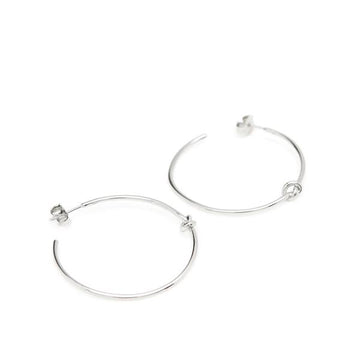 Pendientes aros grandes detalle de nudo y plata lisa