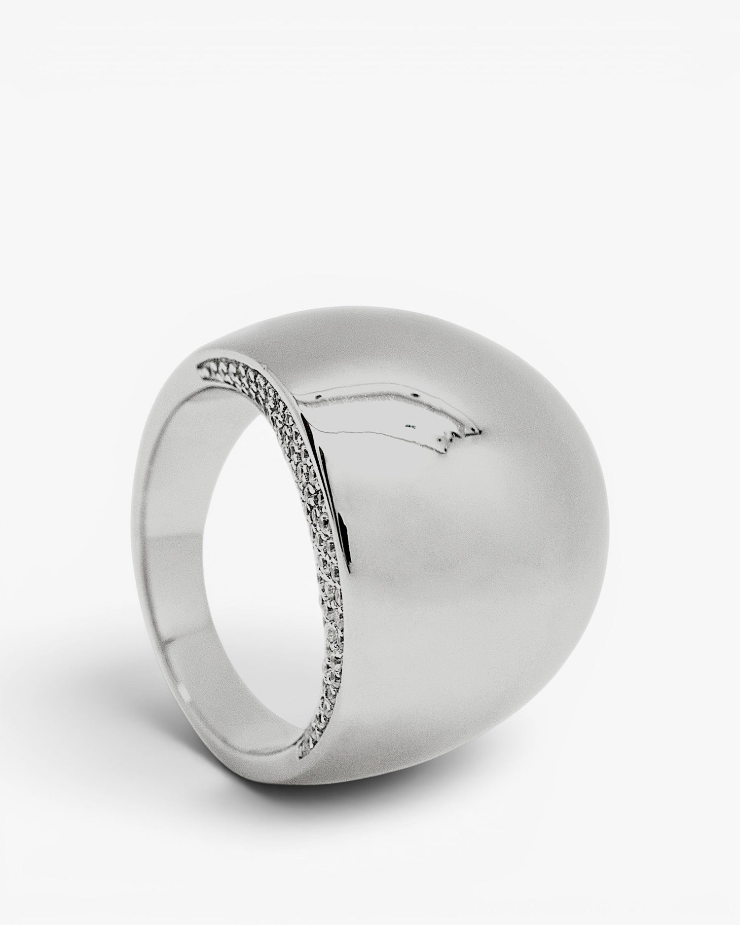 Anillos anchos diseño redondo con circonitas laterales