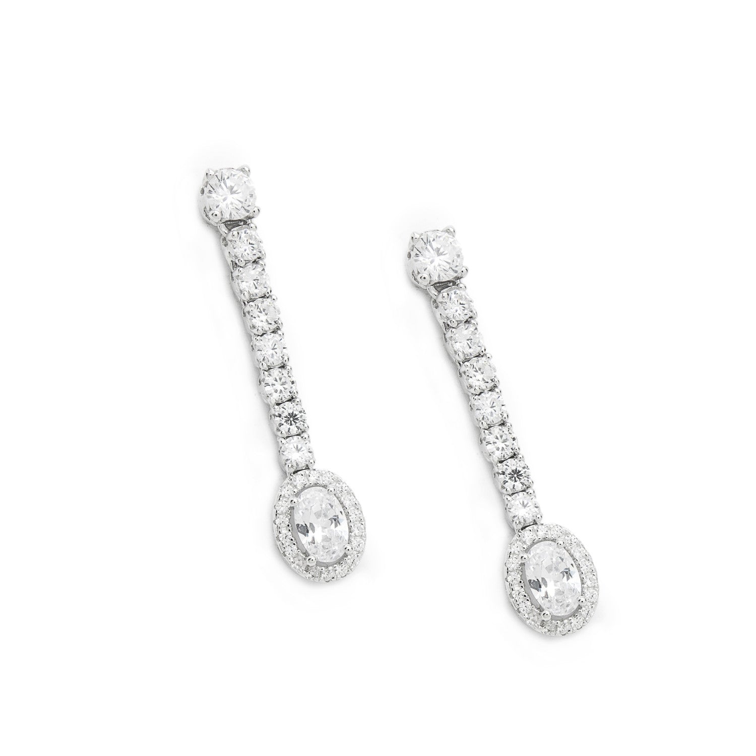 Long, shiny, finely designed silver earrings