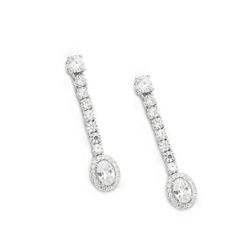 Boucles d'oreilles longues, brillantes et finement travaillées en argent
