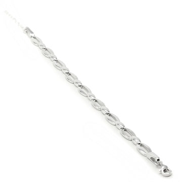 Pulsera eslabones plata diseño ovalado con circonitas