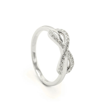 Anillos finos de plata con circonitas diseño de infinito