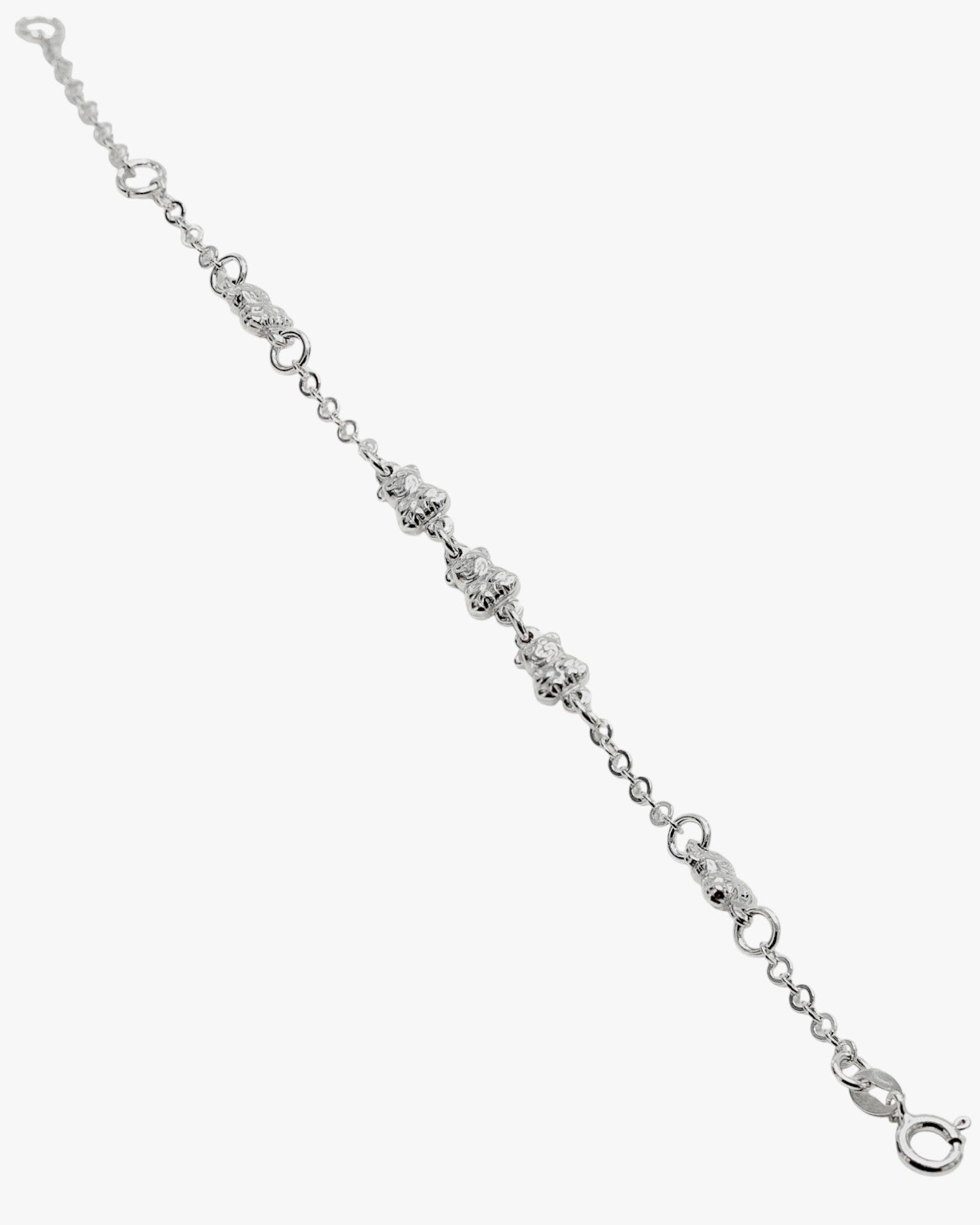 Bracelets fins en argent avec un motif d'ours et un volume
