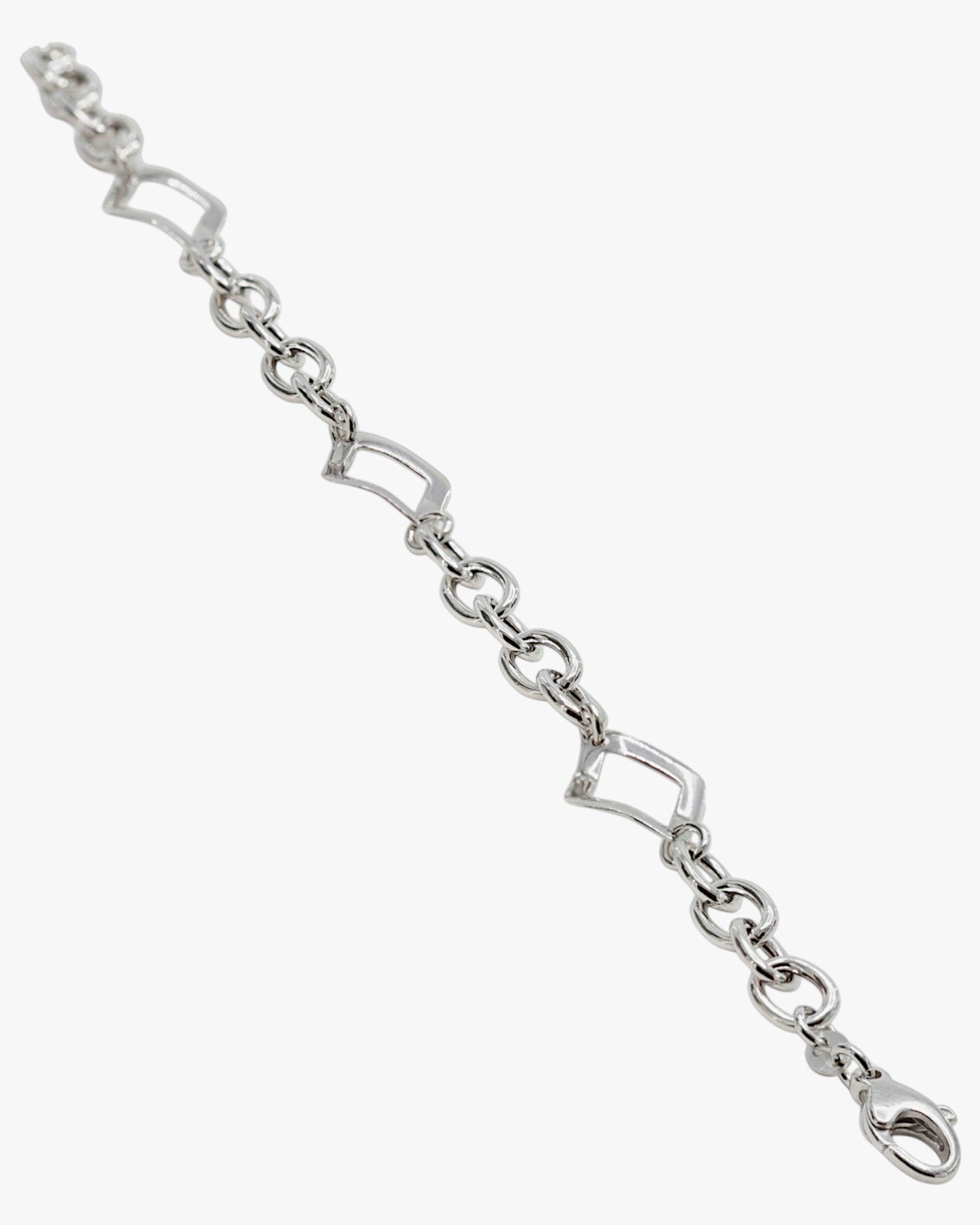 Bracelets à maillons en argent avec motif à triple carré