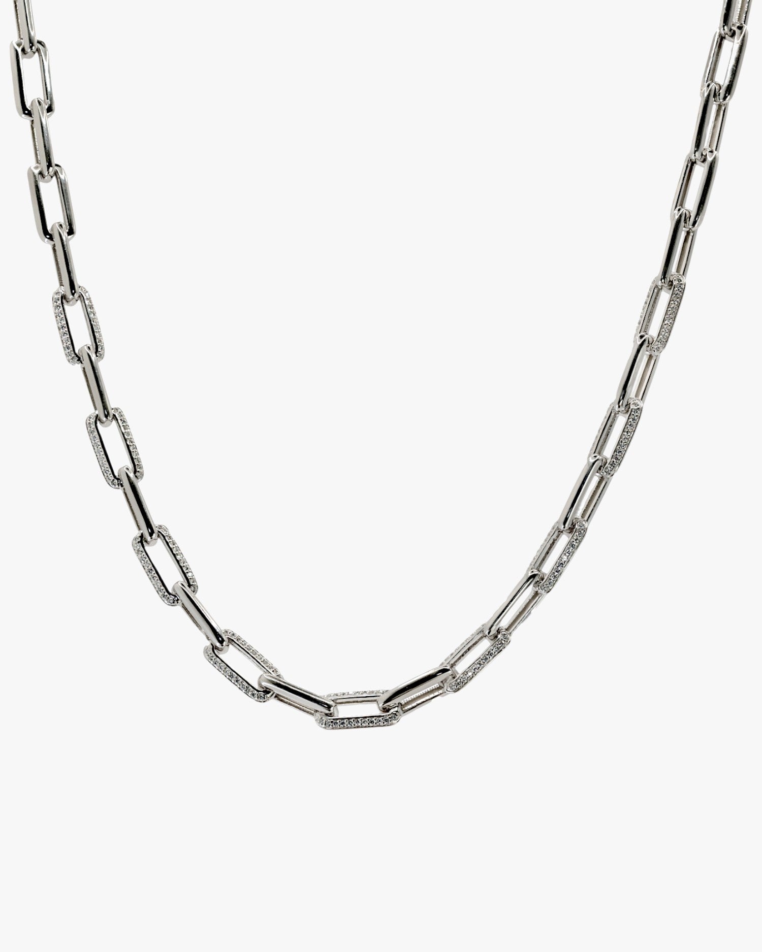 Collar cadena diseño peper clip con circonitas
