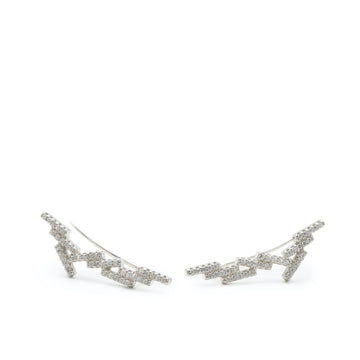 Pendientes trepadores de plata diseño chaos con circonitas