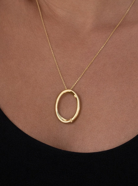 Pendentifs ovales en argent plaqué or