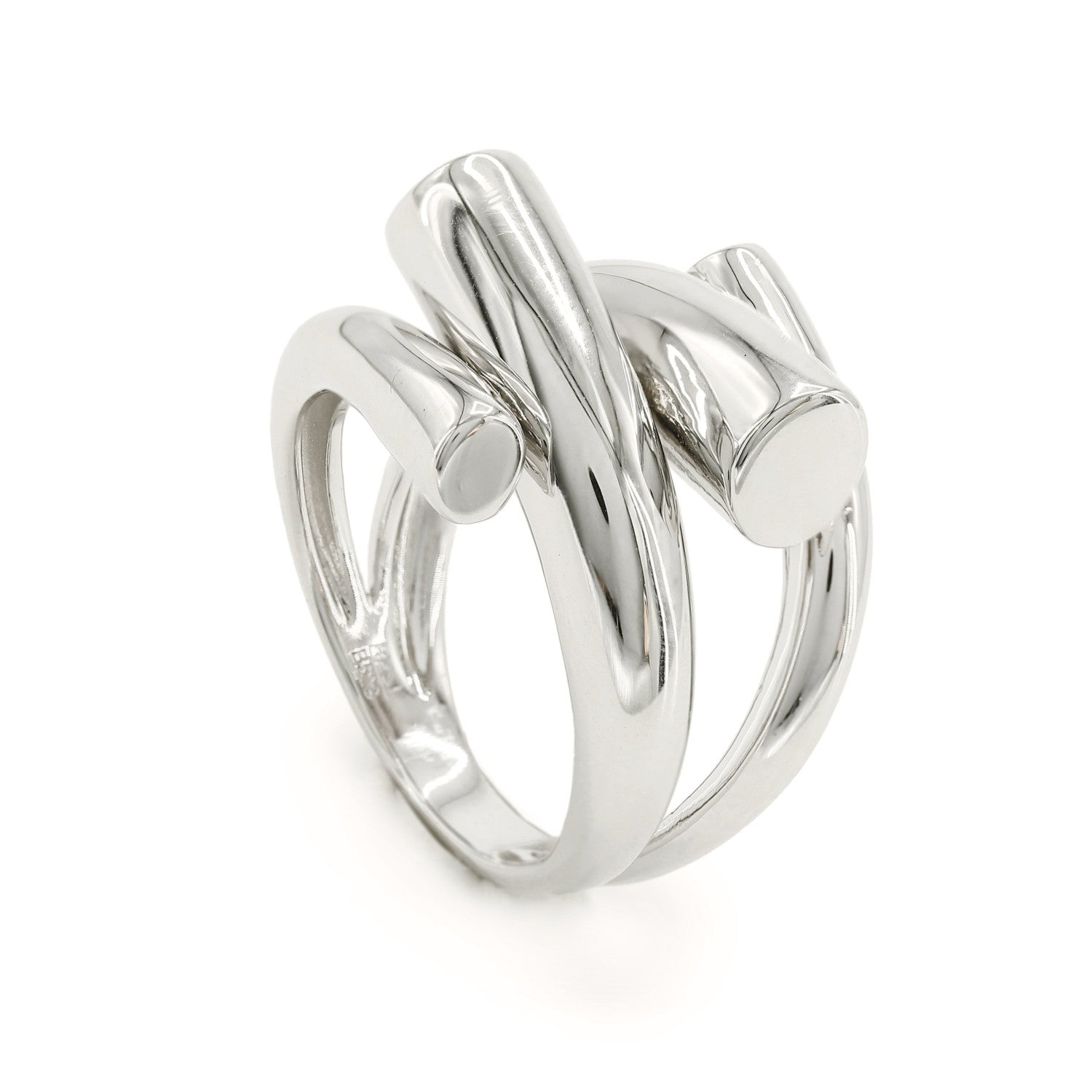 Rings Large in silver design thick and interlocking