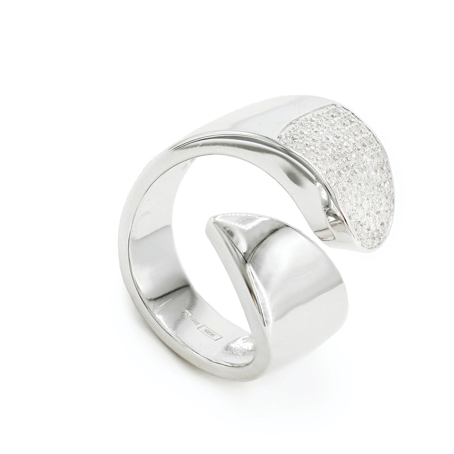 Anillos grandes diseño abierto irregular con circonitas