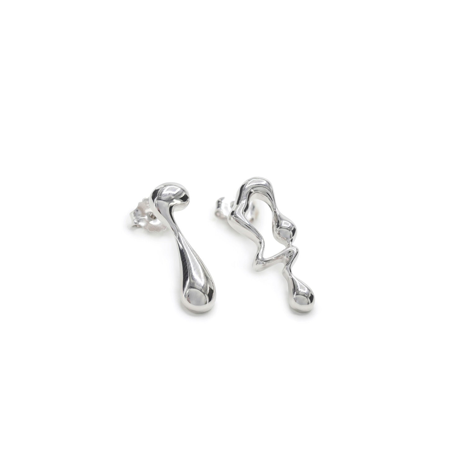 earrings original silver design asymmetrical drip