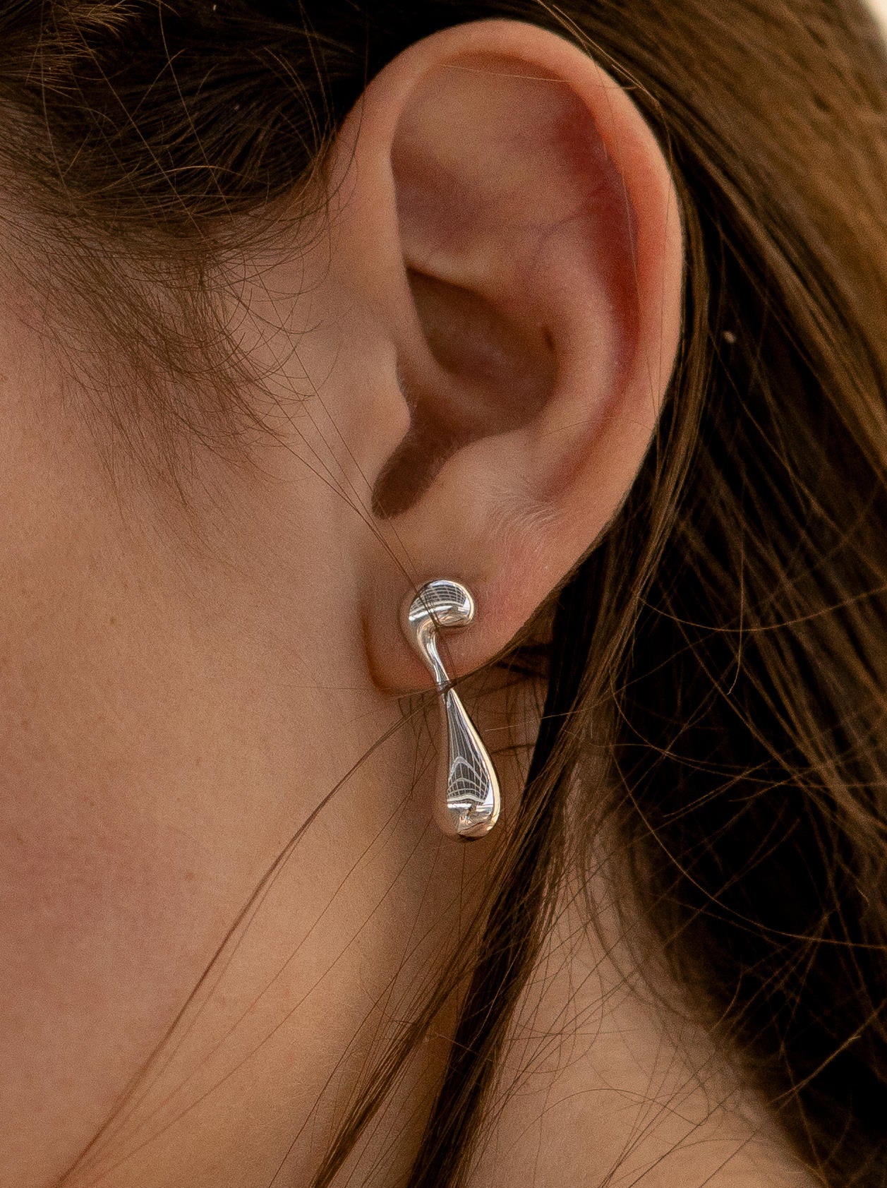 earrings original silver design asymmetrical drip